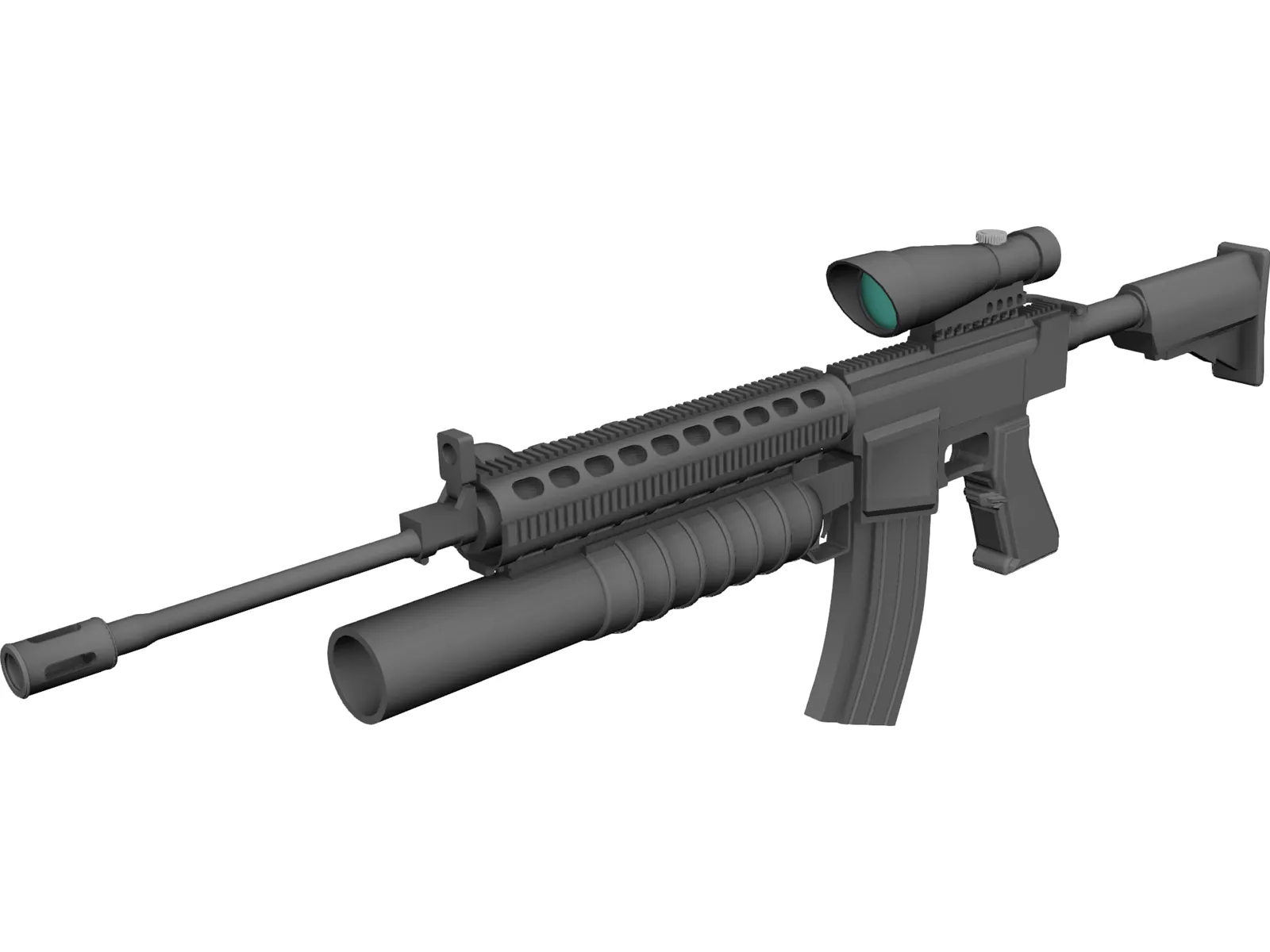 M16 Grenade Launcher 3D Model