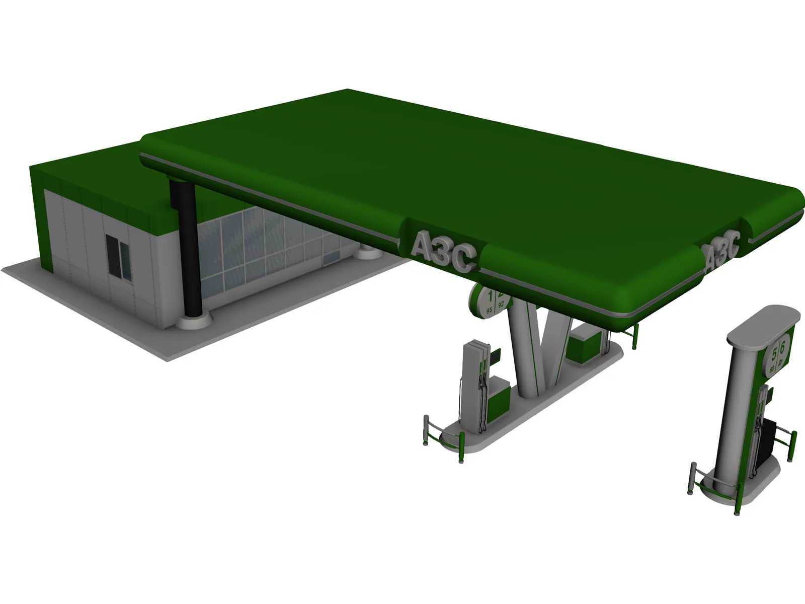 Gas Station 3D Model