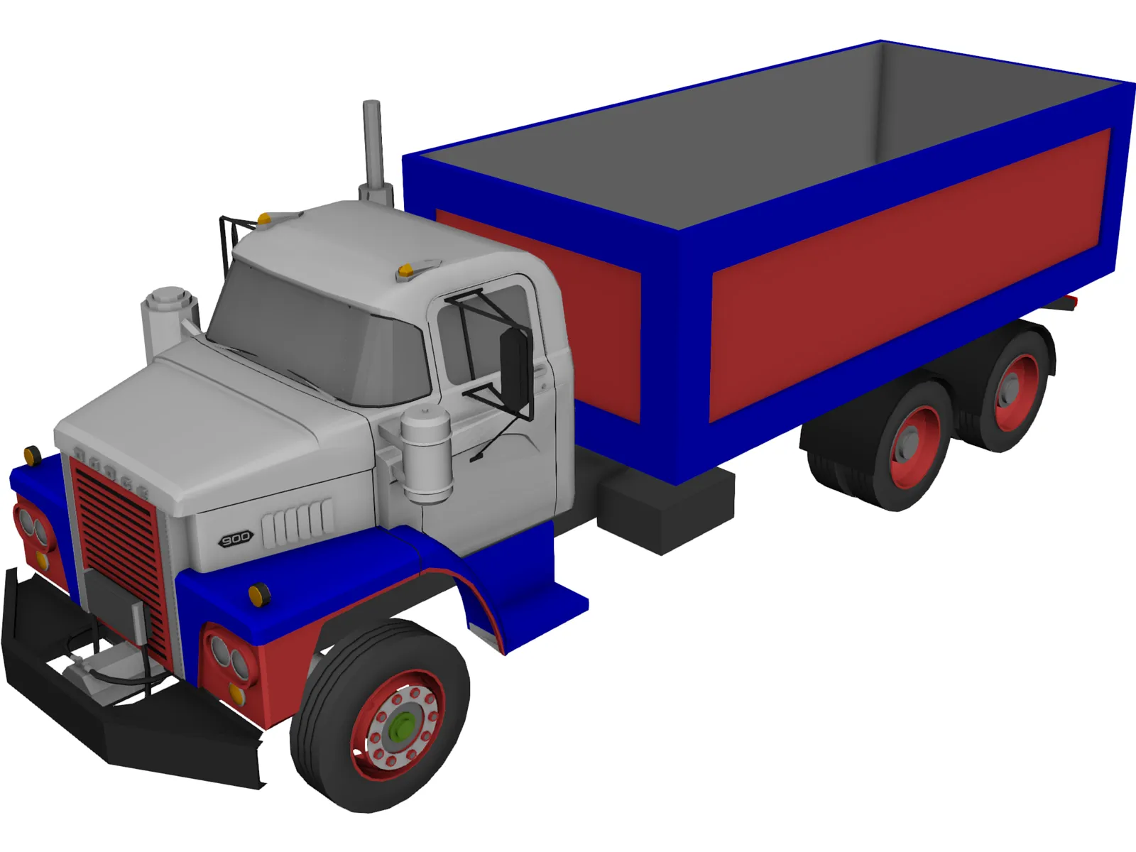 Dodge 900 6x4 Dumper Truck 3D Model