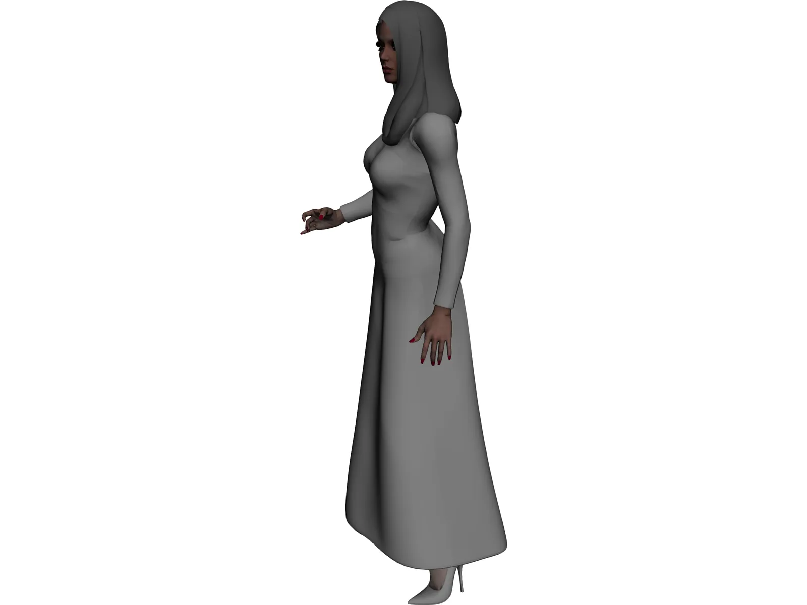 Female Holding Glass 3D Model