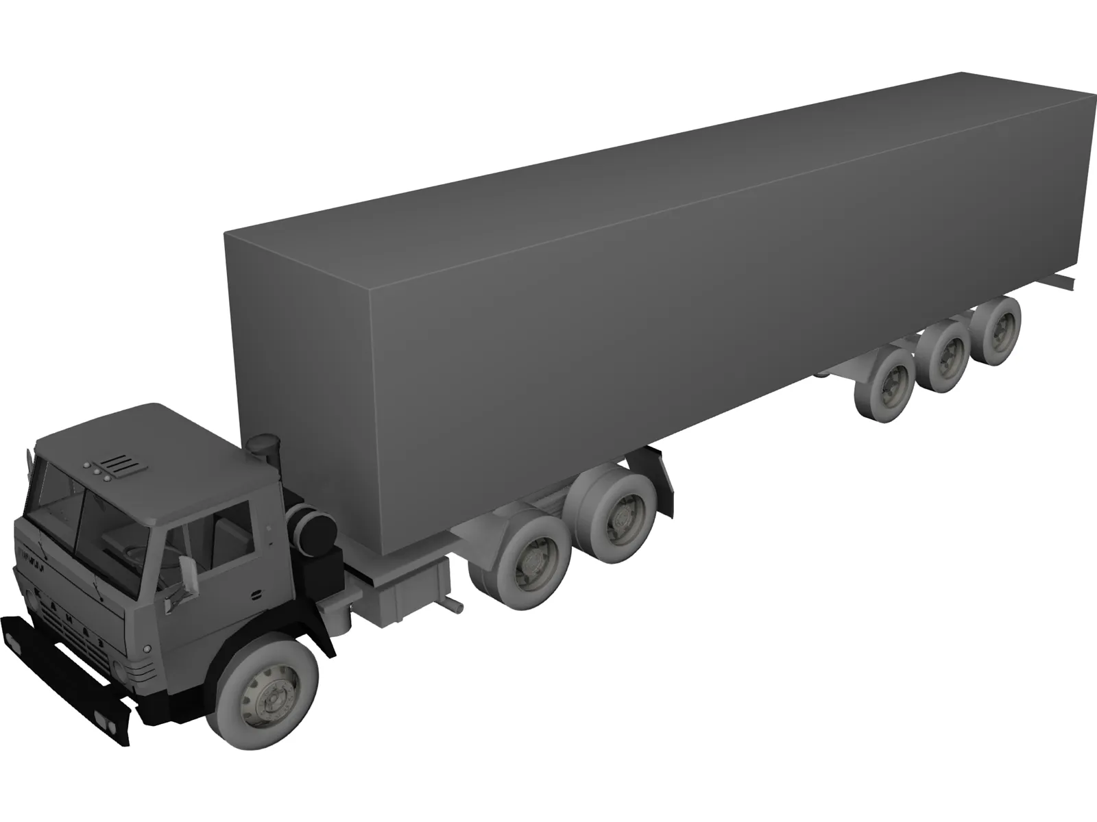 Kamaz with Trailer 3D Model