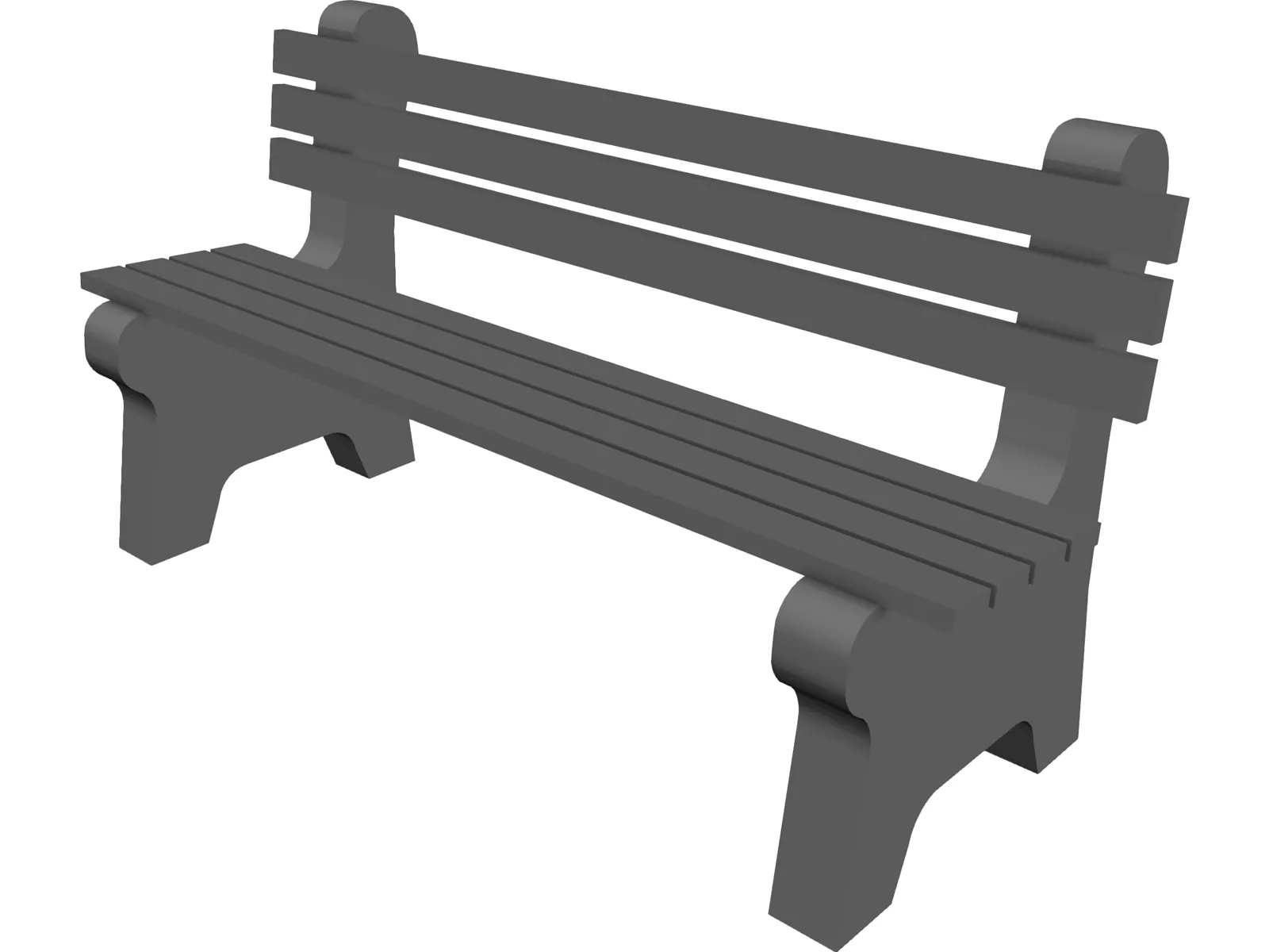 Bench Park and Slats 3D Model