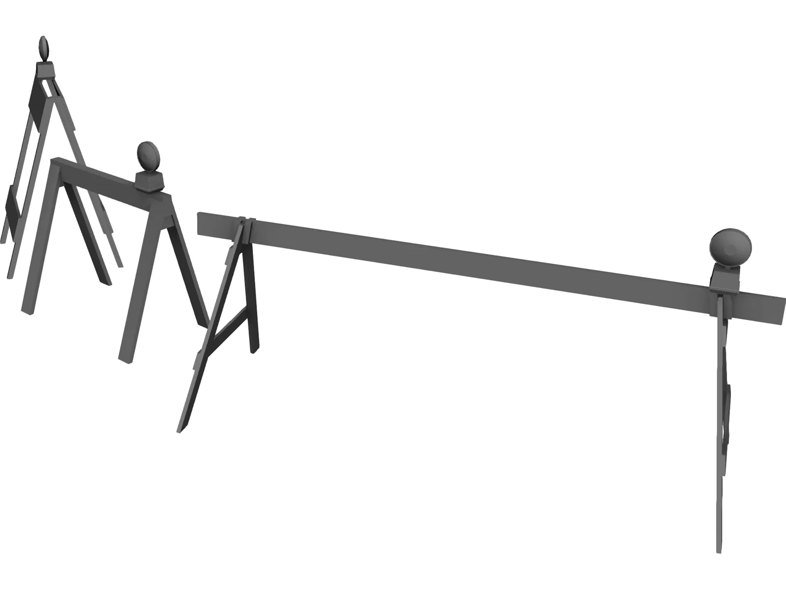 Construction Sawhorses 3D Model