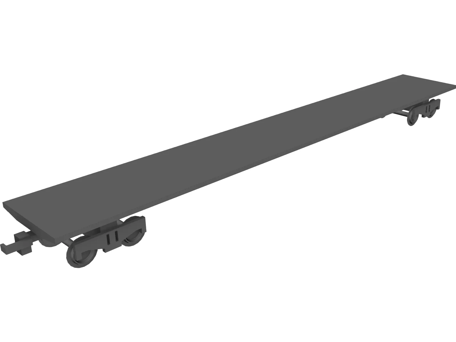 Flat Train Section 3D Model