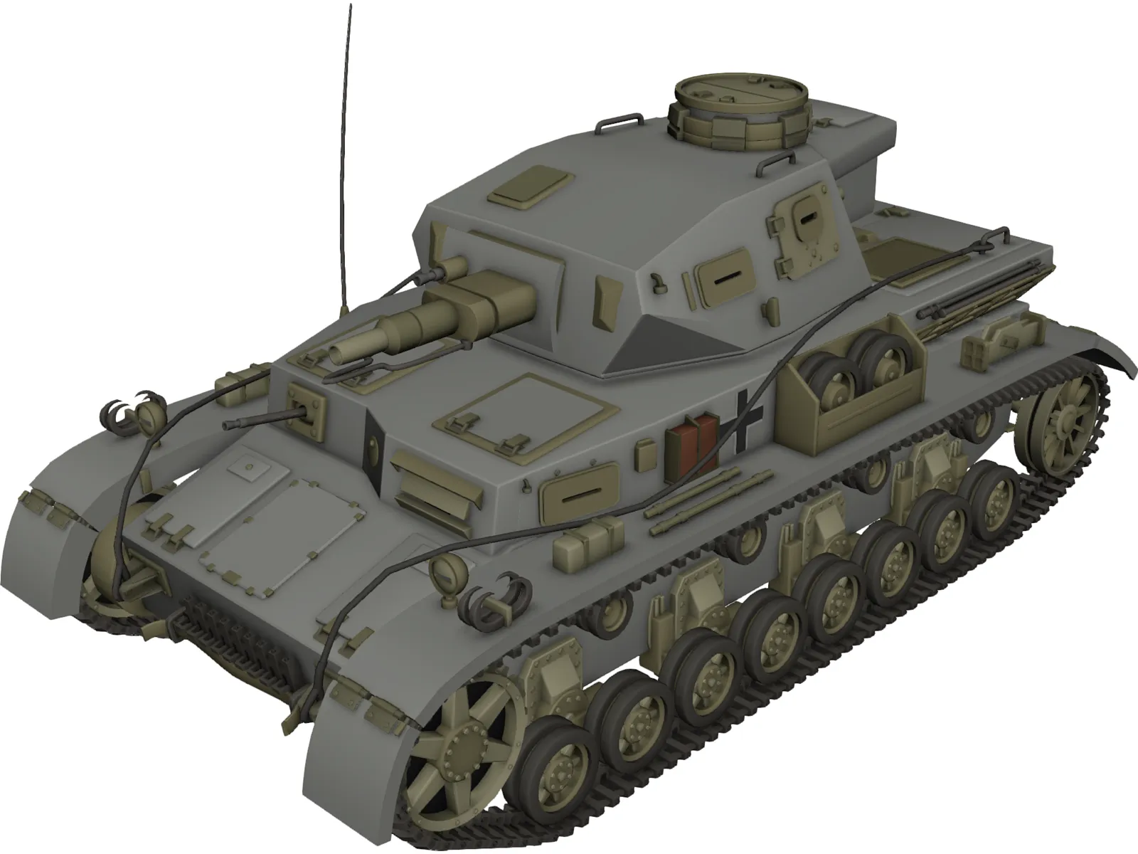 PzKpfw IV Aust D (Tiger) 3D Model