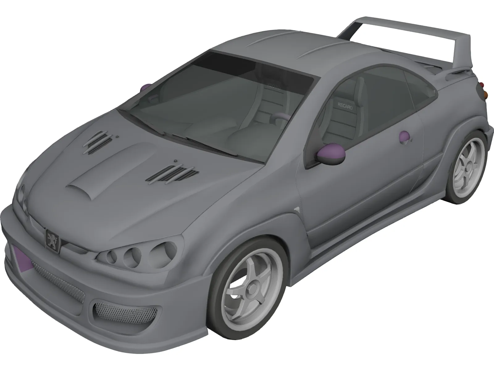 Peugeot 206cc [Tuning] 3D Model - 3DCADBrowser