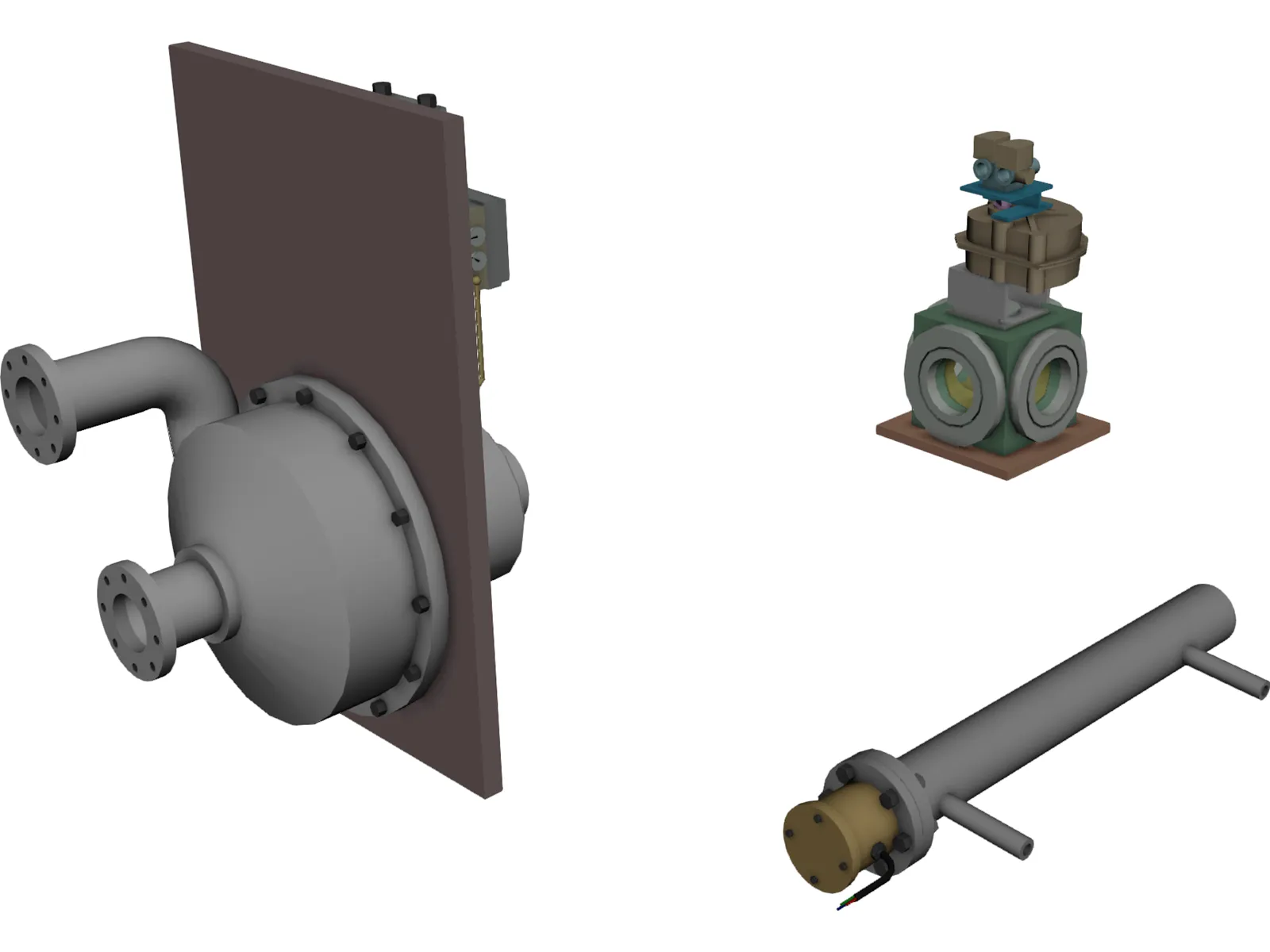 Cryo Pump Heater and Valve 3D Model