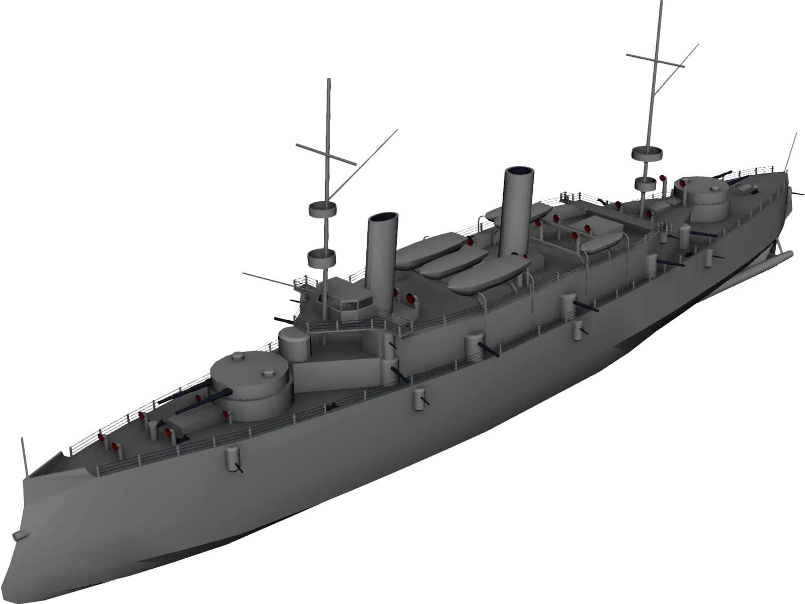 Olympia Armored Cruiser 3D Model