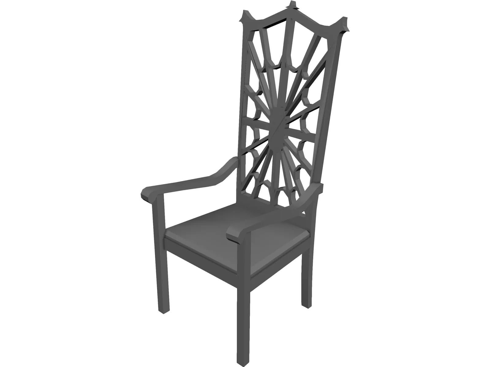 Chair Arm Highback Victorian 3D Model