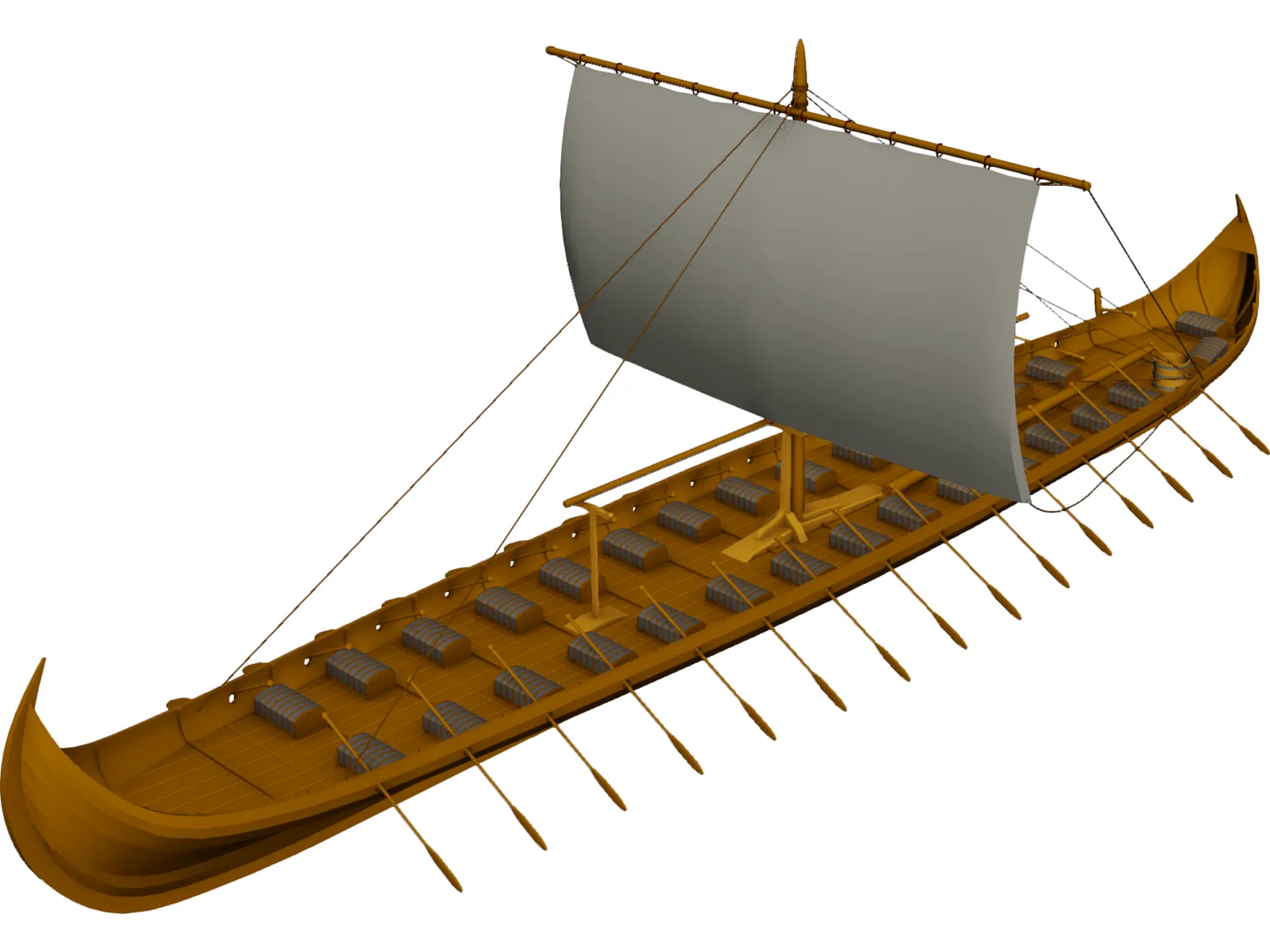 Viking Longboat 3D Model