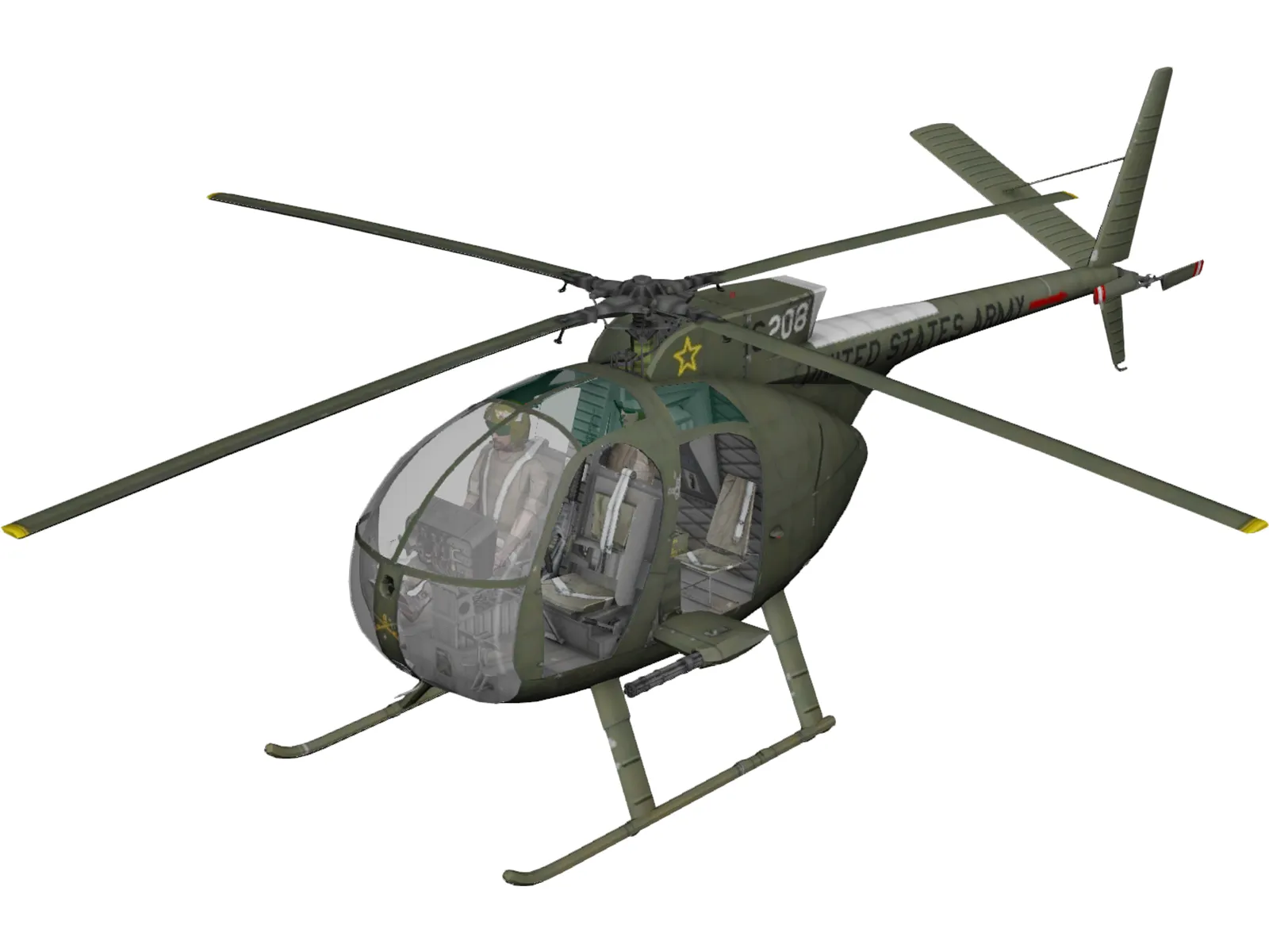 Hughes OH-6A Cayuse 3D Model