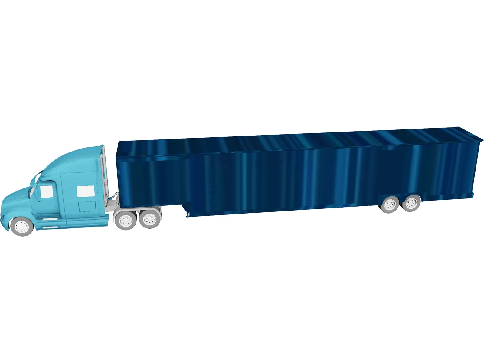 Freightliner Truck and Trailer 3D Model