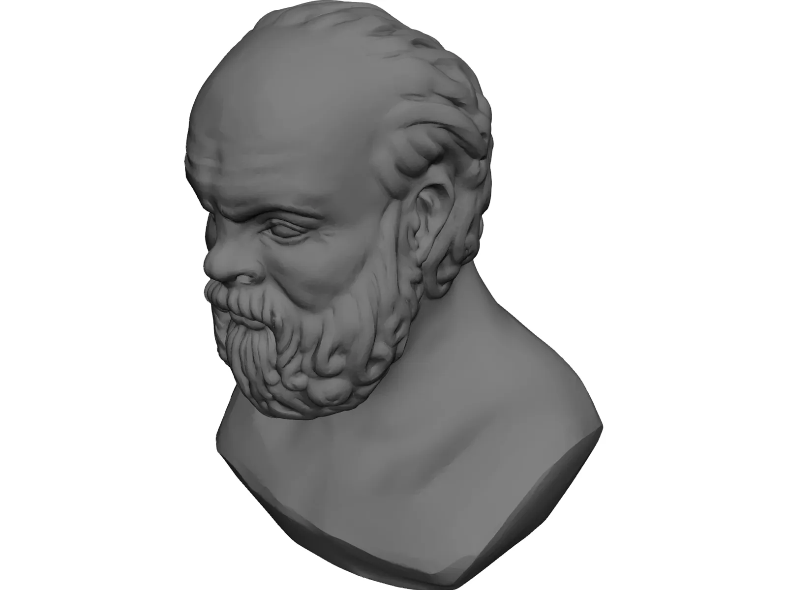 Socrates Bust Sculpture 3D Model