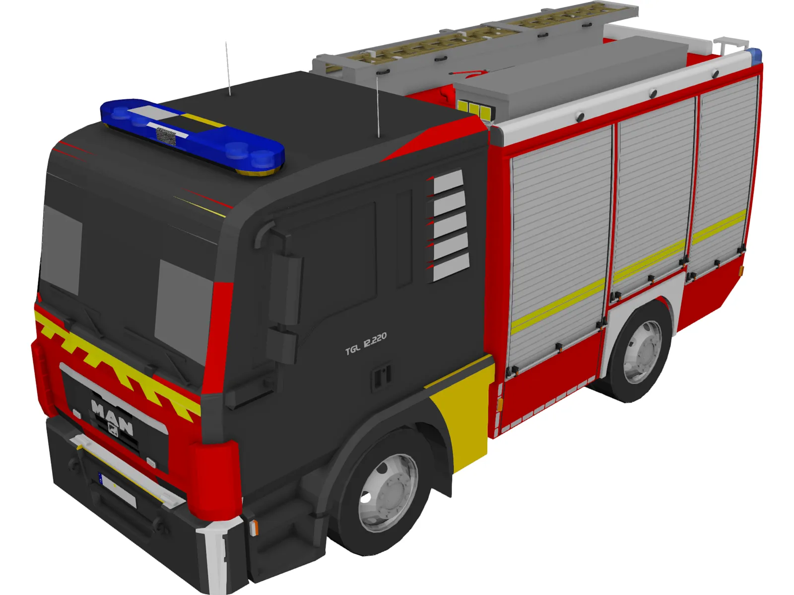 MAN TGL TLF4000 Germany Firetruck 3D Model