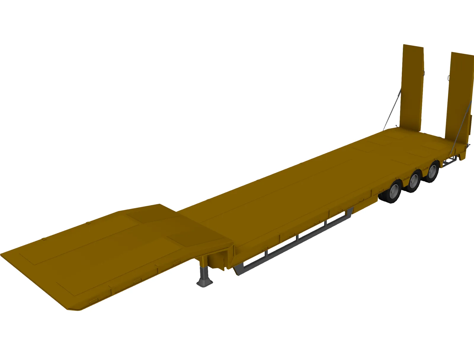 Flatbed Trailer 3D Model