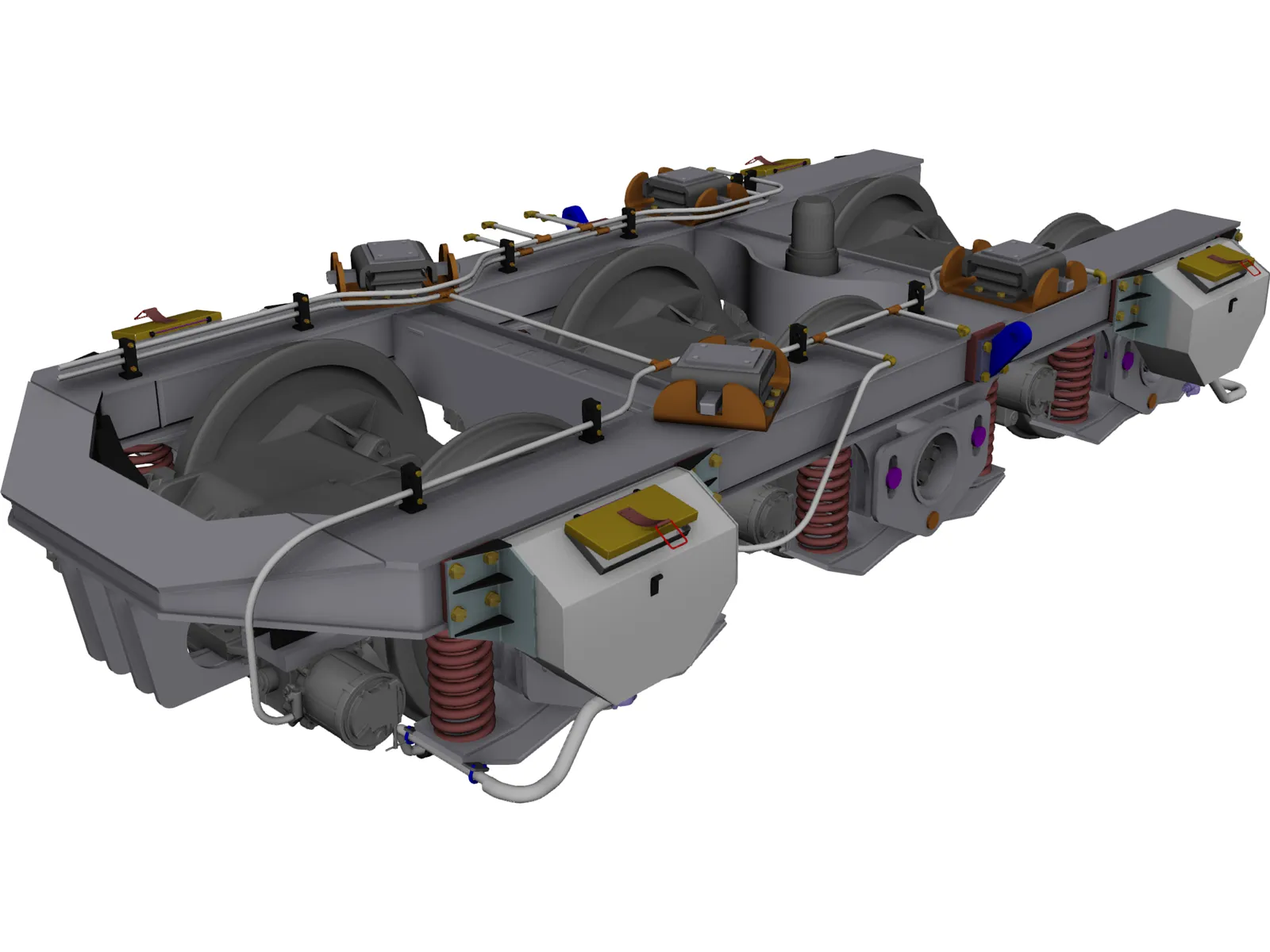 Bogie 3 Axle 3D Model