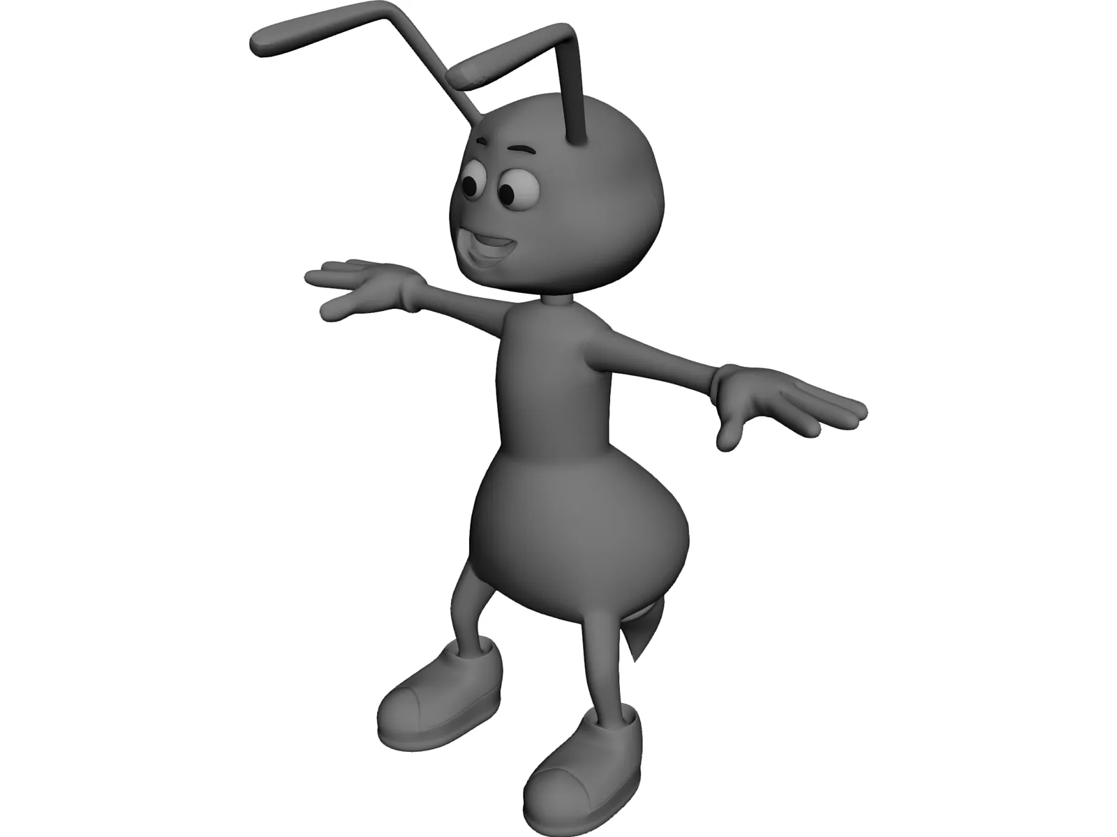 Bee Cartoon Character 3D Model