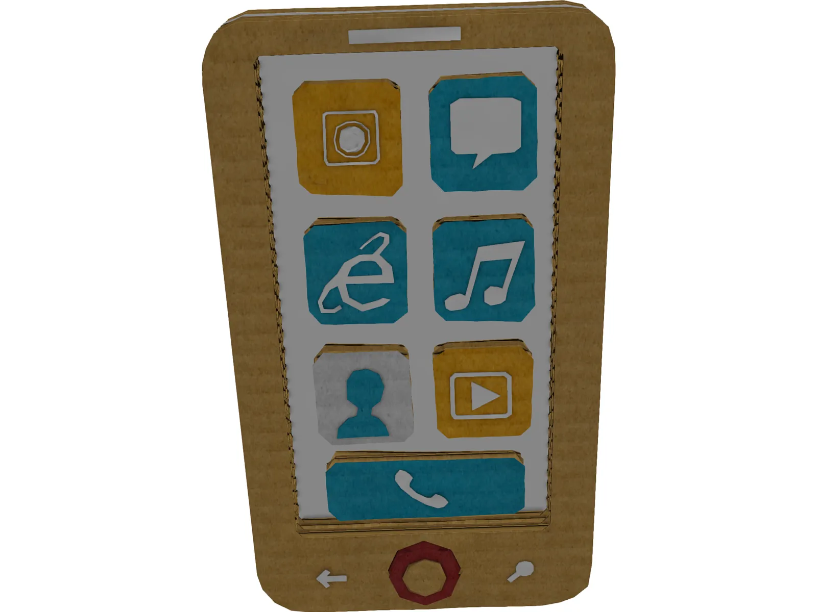 Mobile Cardboard Phone 3D Model