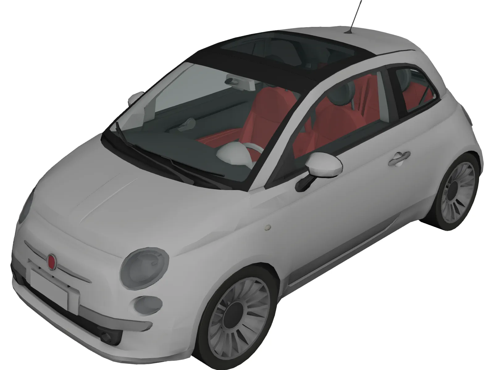 Fiat 500 (2008) 3D Model