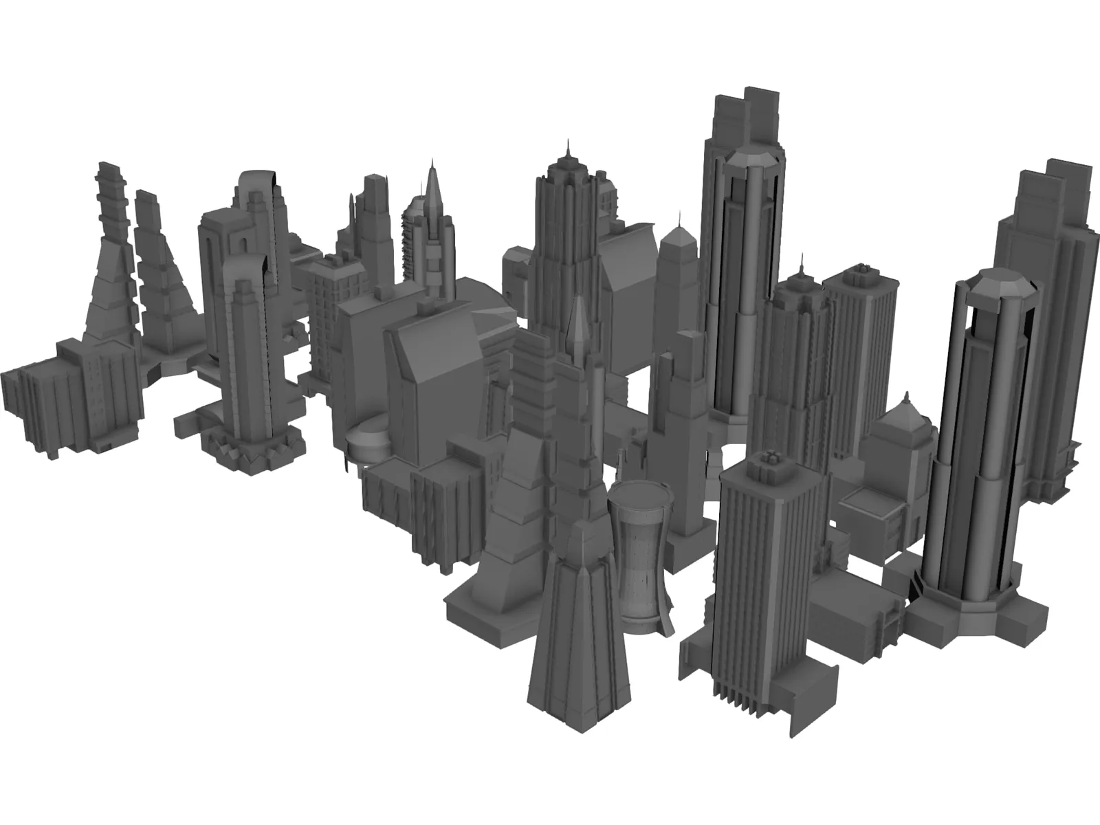 Skyscrapers Collection 3D Model