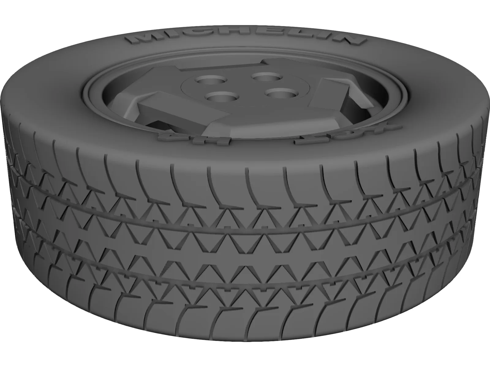 Wheel with Tyre 3D Model