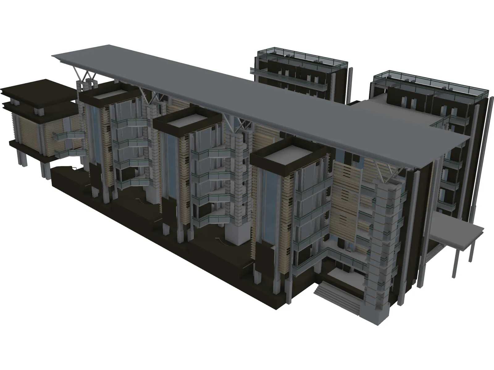 Apartment Building 3D Model