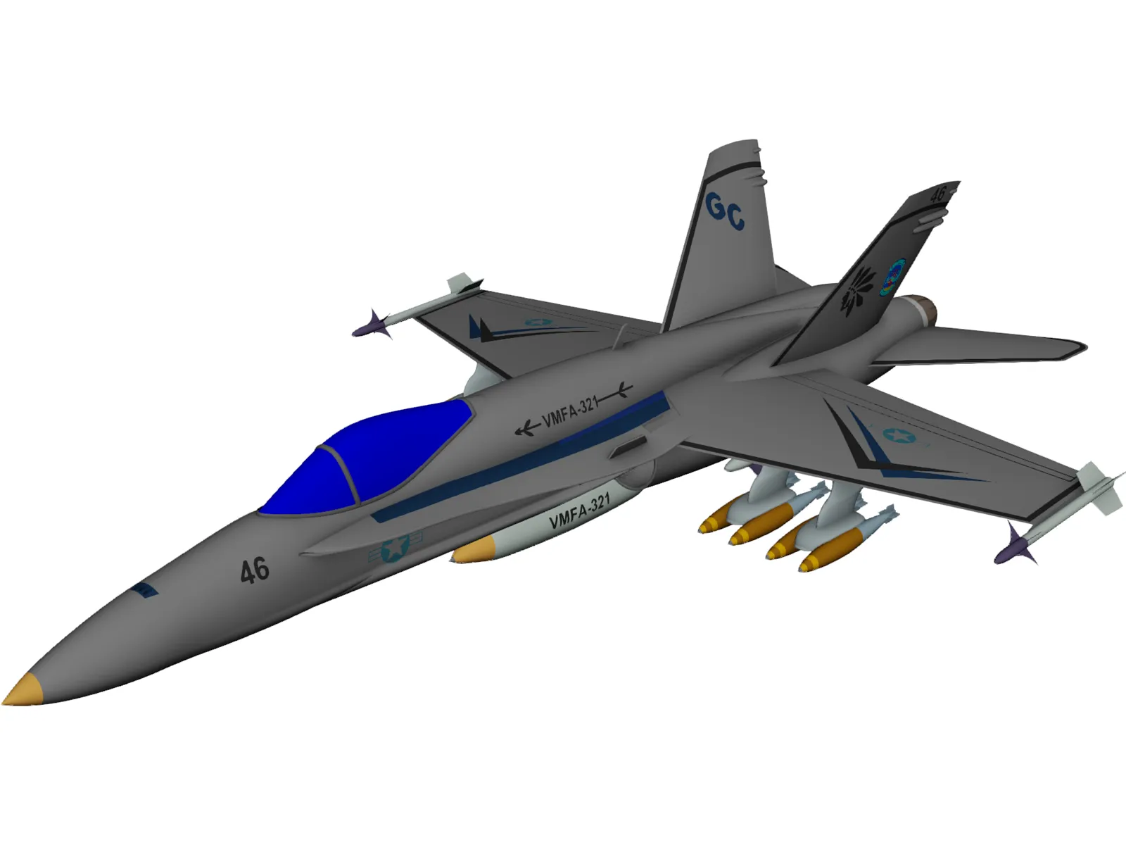 FA-18 Hornet 3D Model