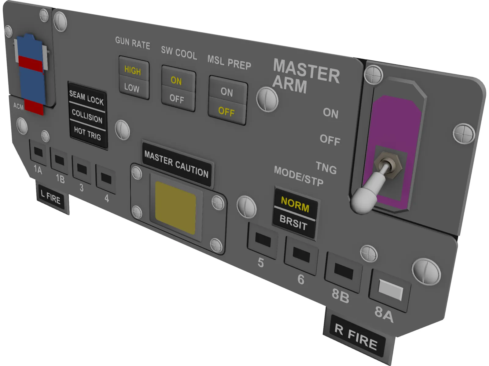 F-14A ACM Panel 3D Model