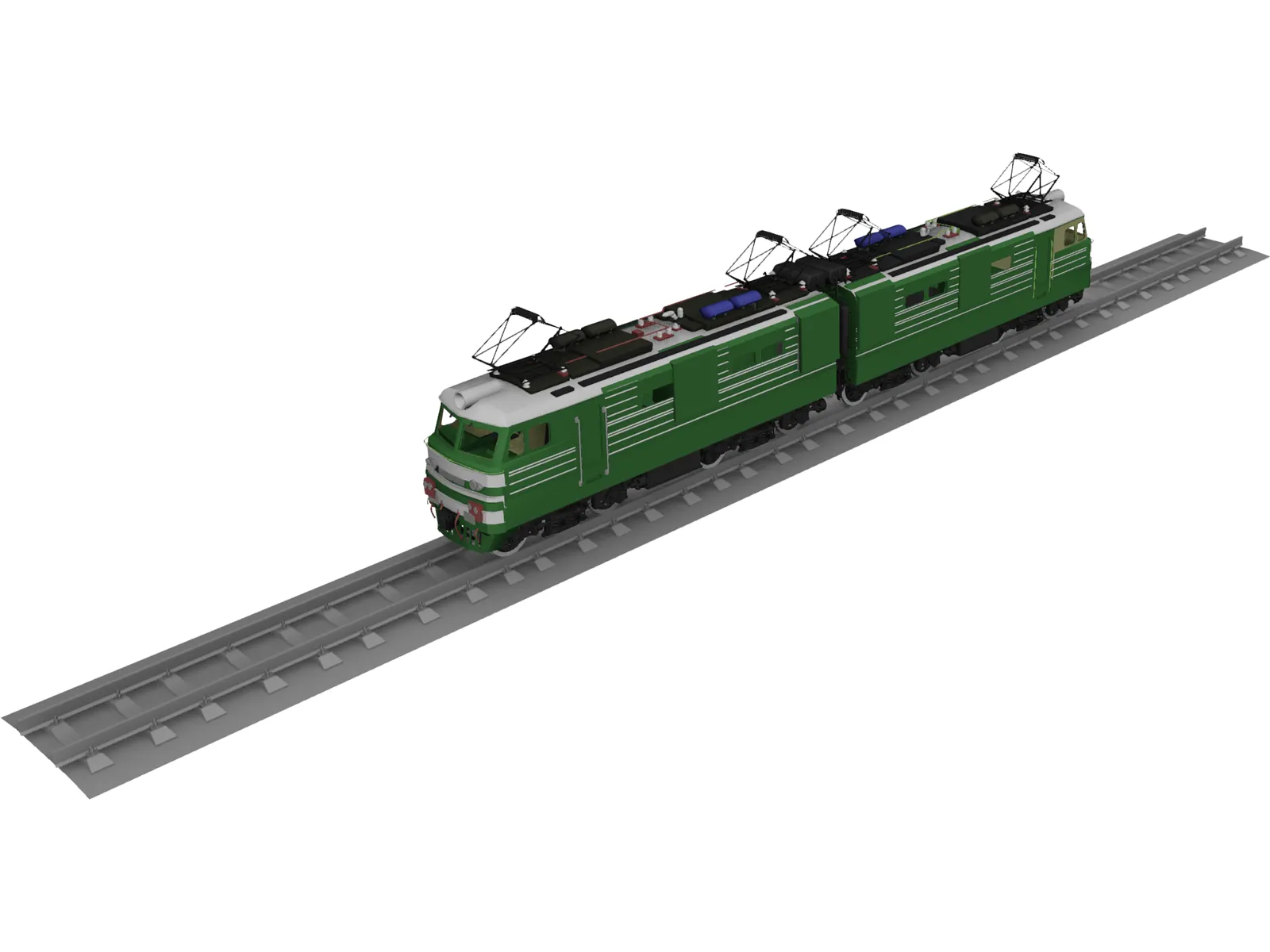 Locomotive Train Russian 3D Model
