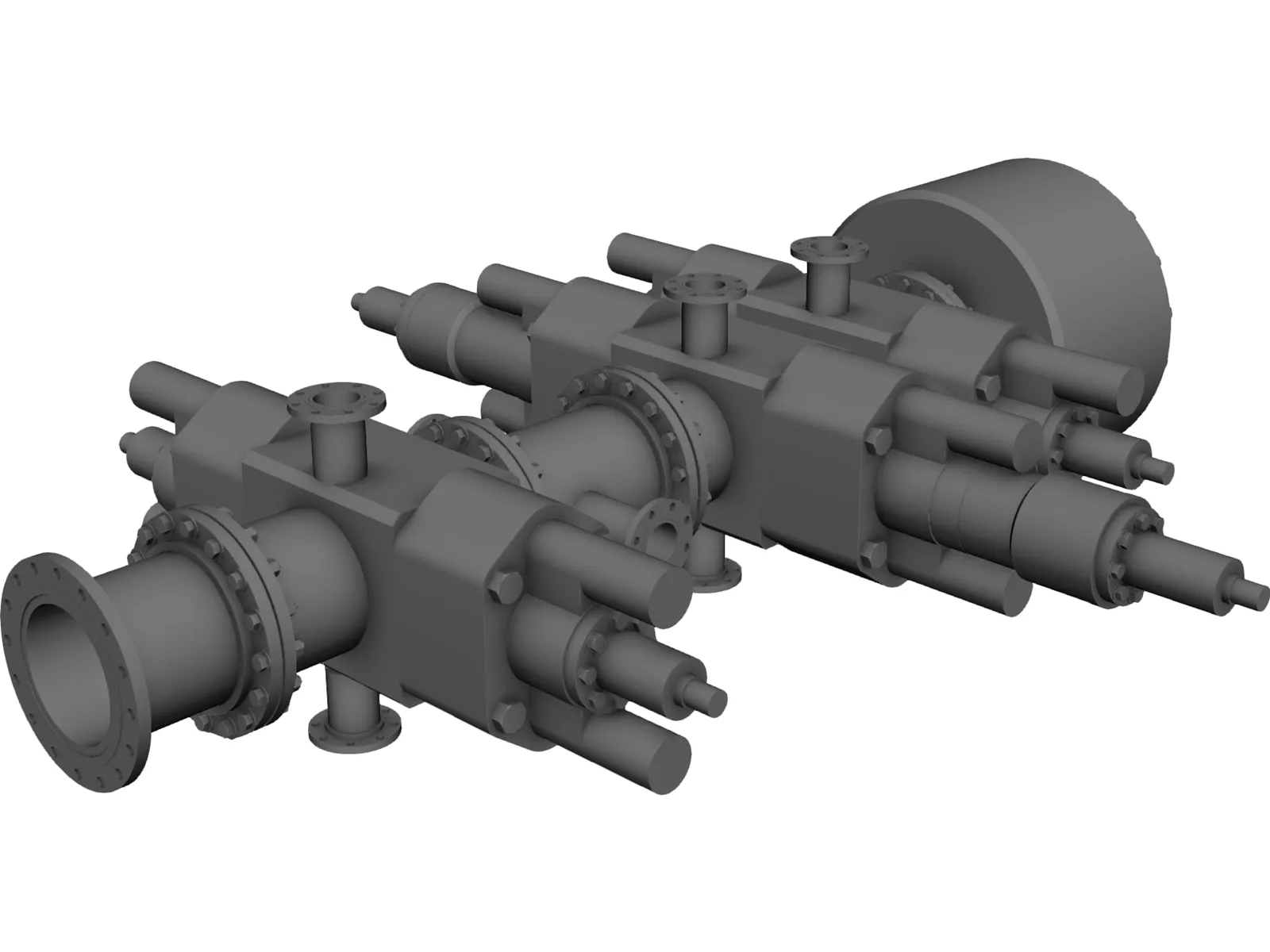 Blowout Preventer Stack 3D Model