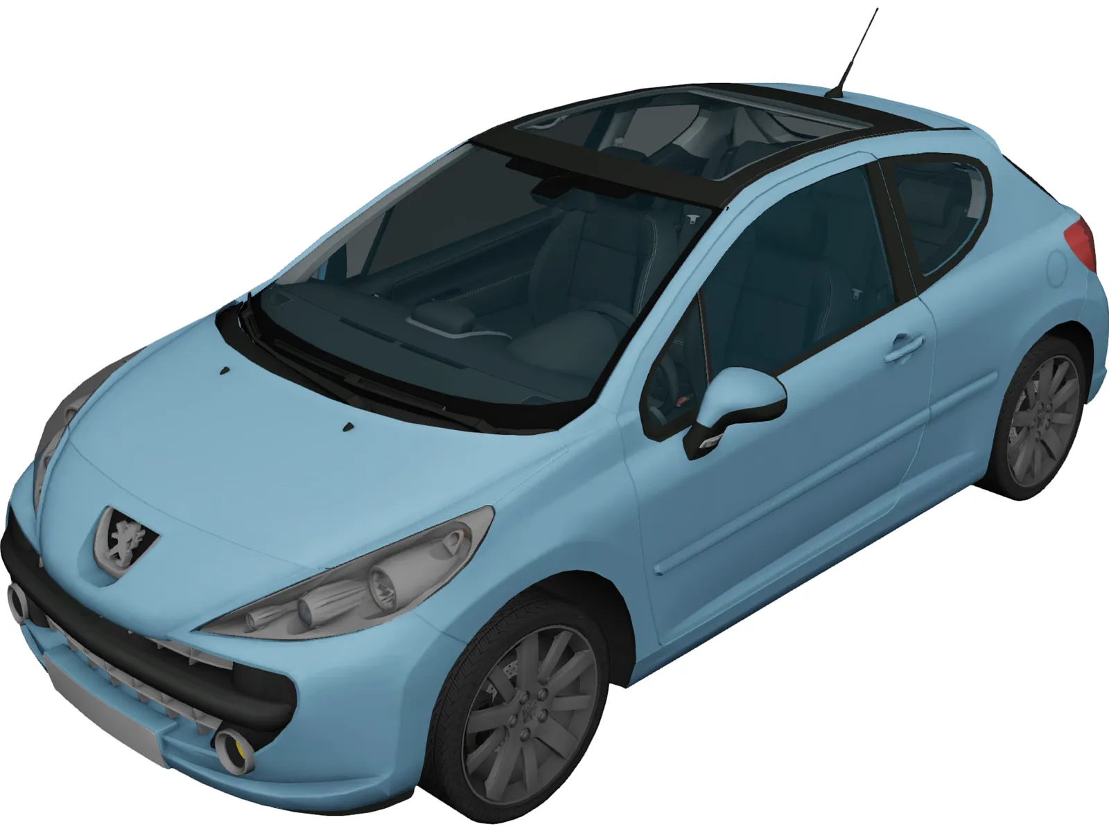 Peugeot 207 3-Door (2006) 3D Model