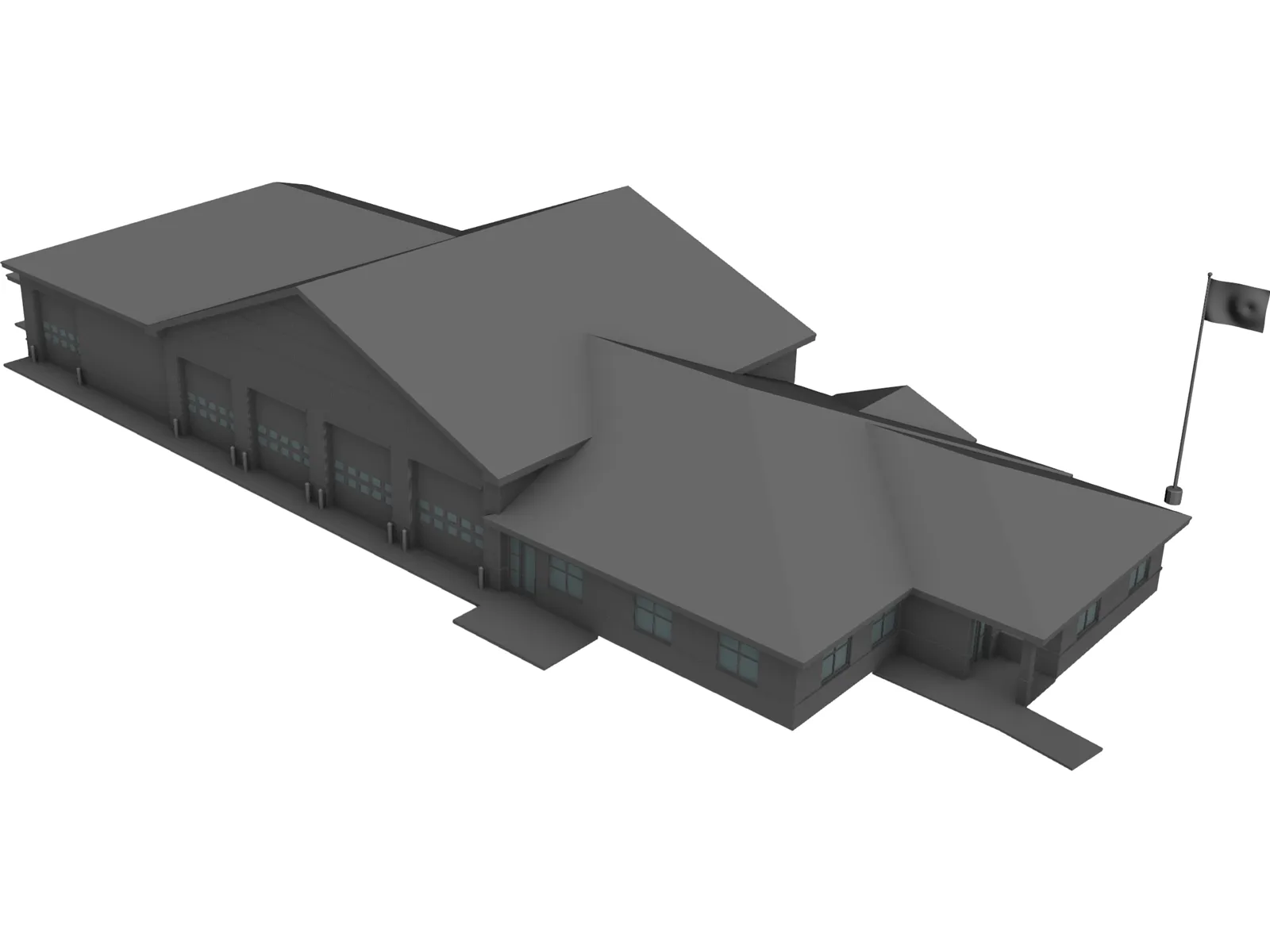 Fire Station 3D Model