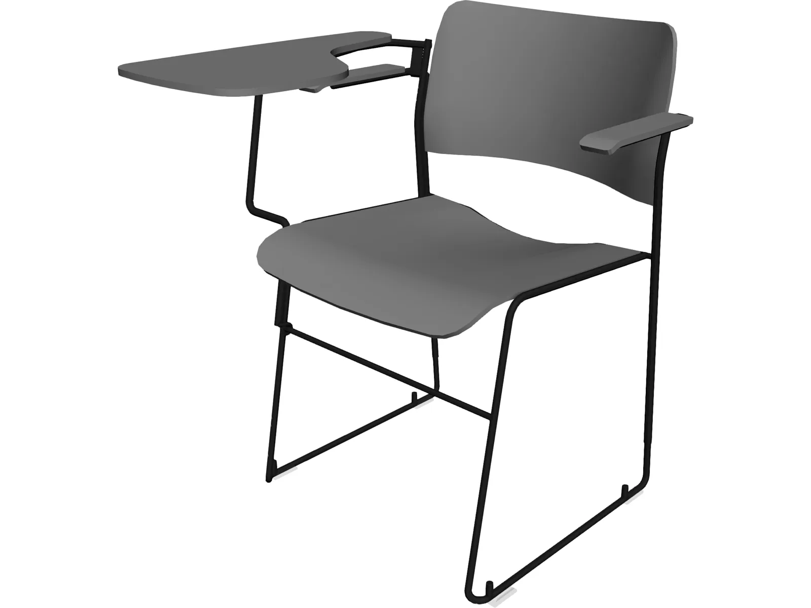 Chair with Writepad 3D Model