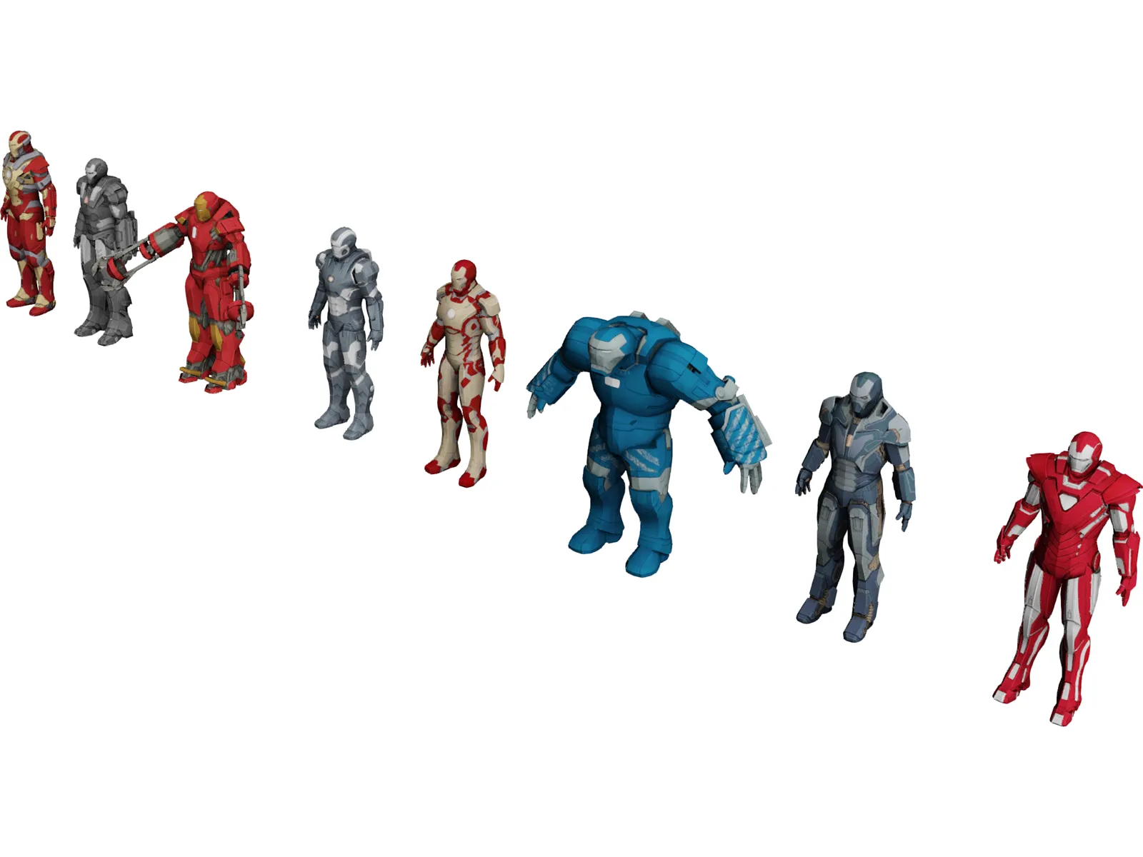 Iron Man Collection 3D Model