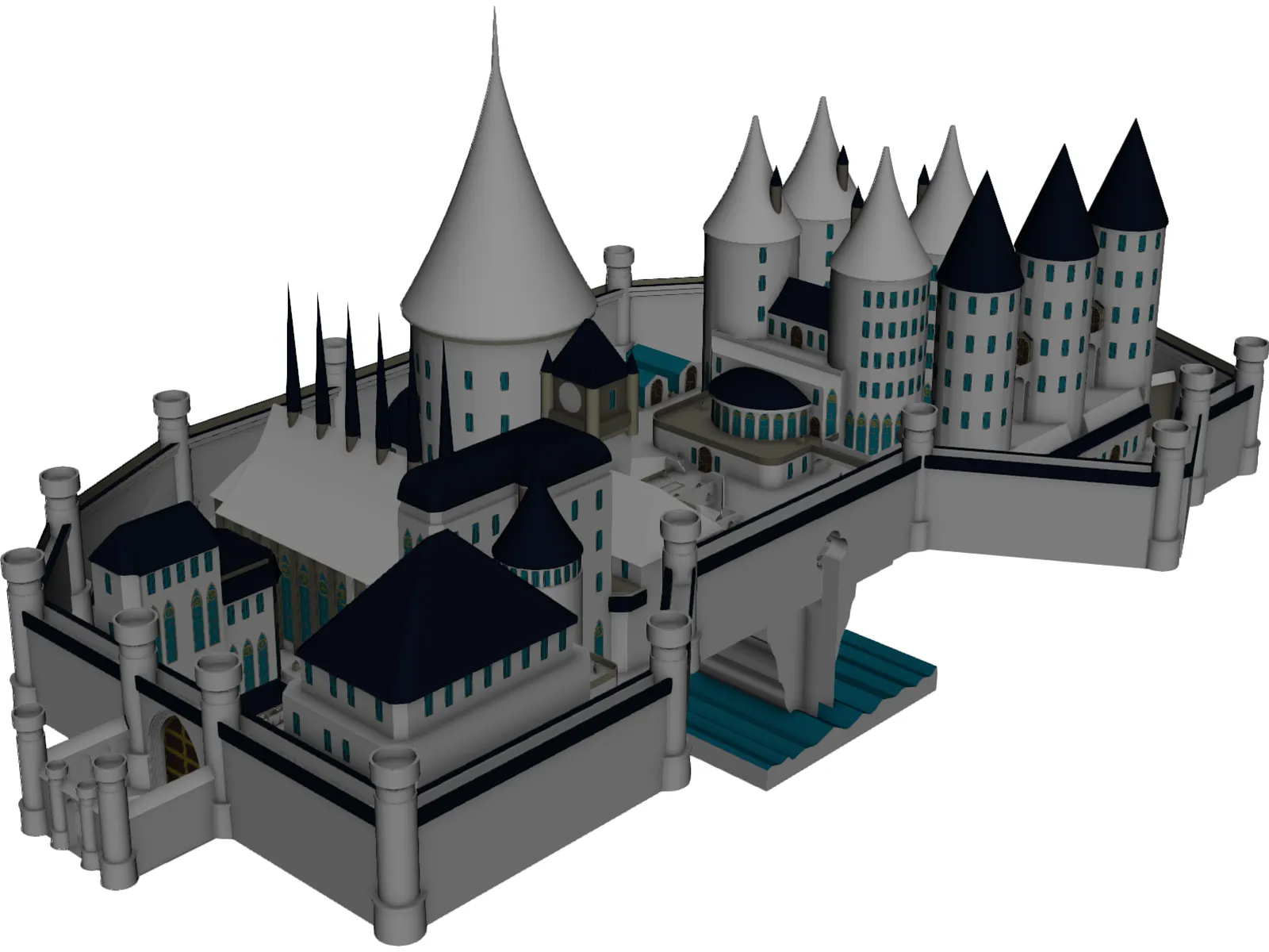 Castle Medieval Old 3D Model