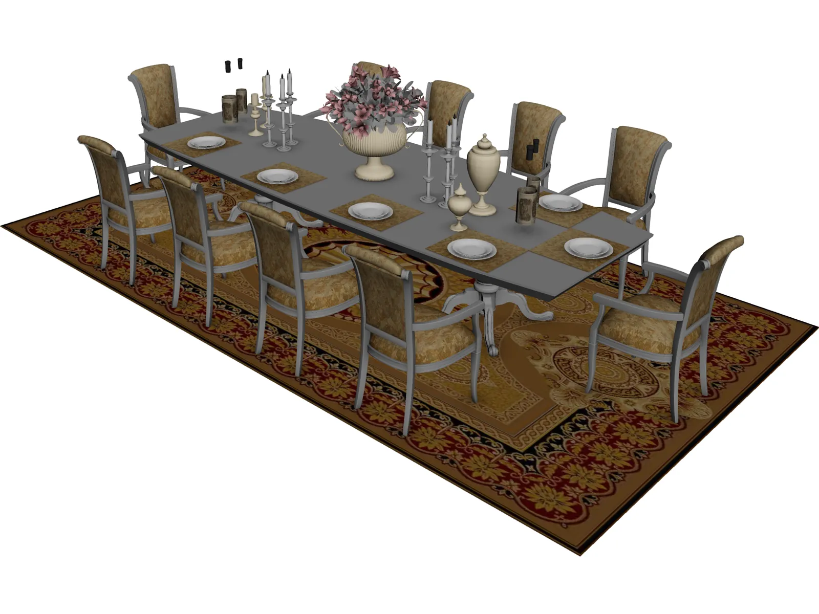 Tables and Chairs 3D Model