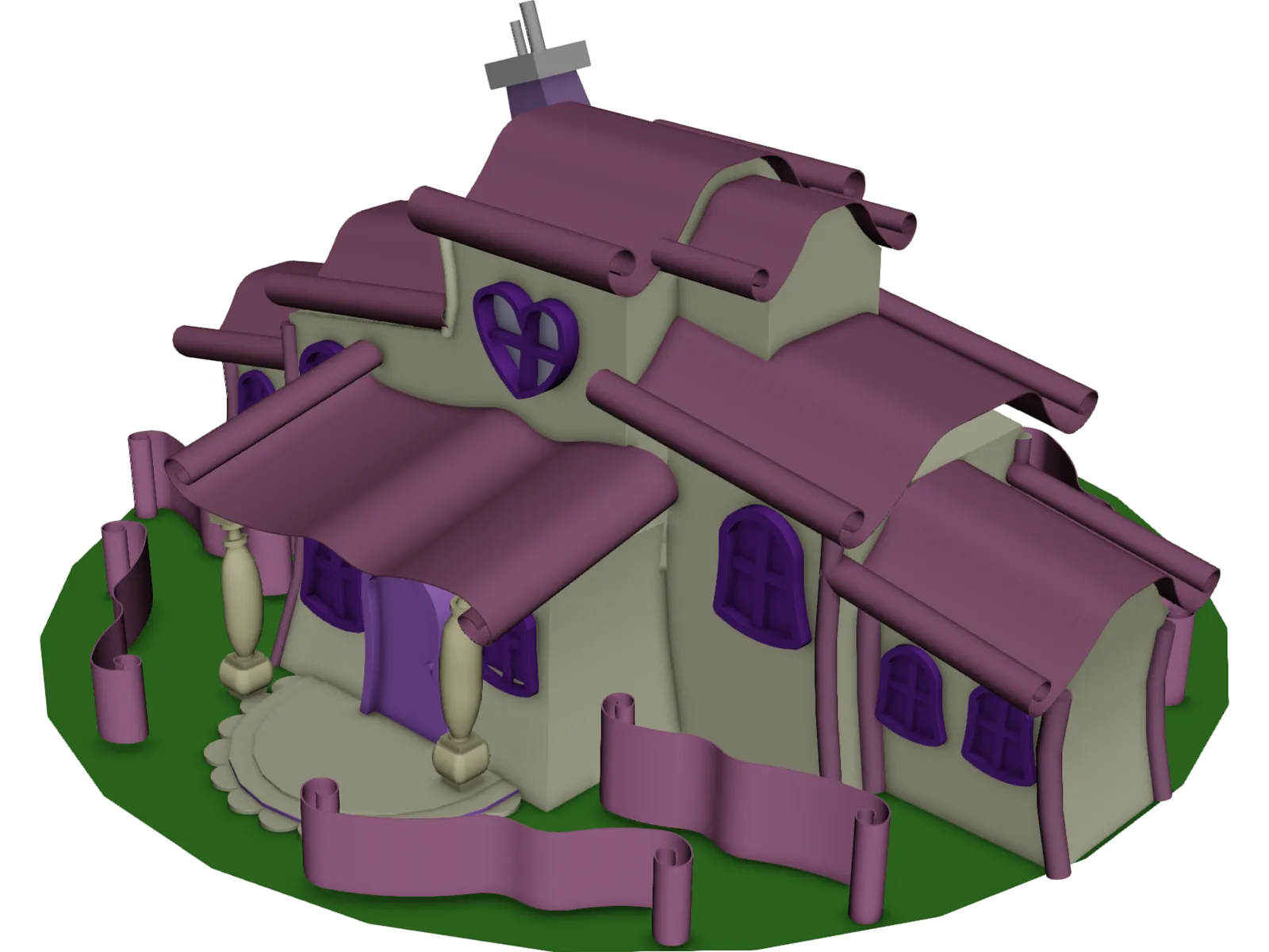Minnie Mouse Cartoon House 3D Model