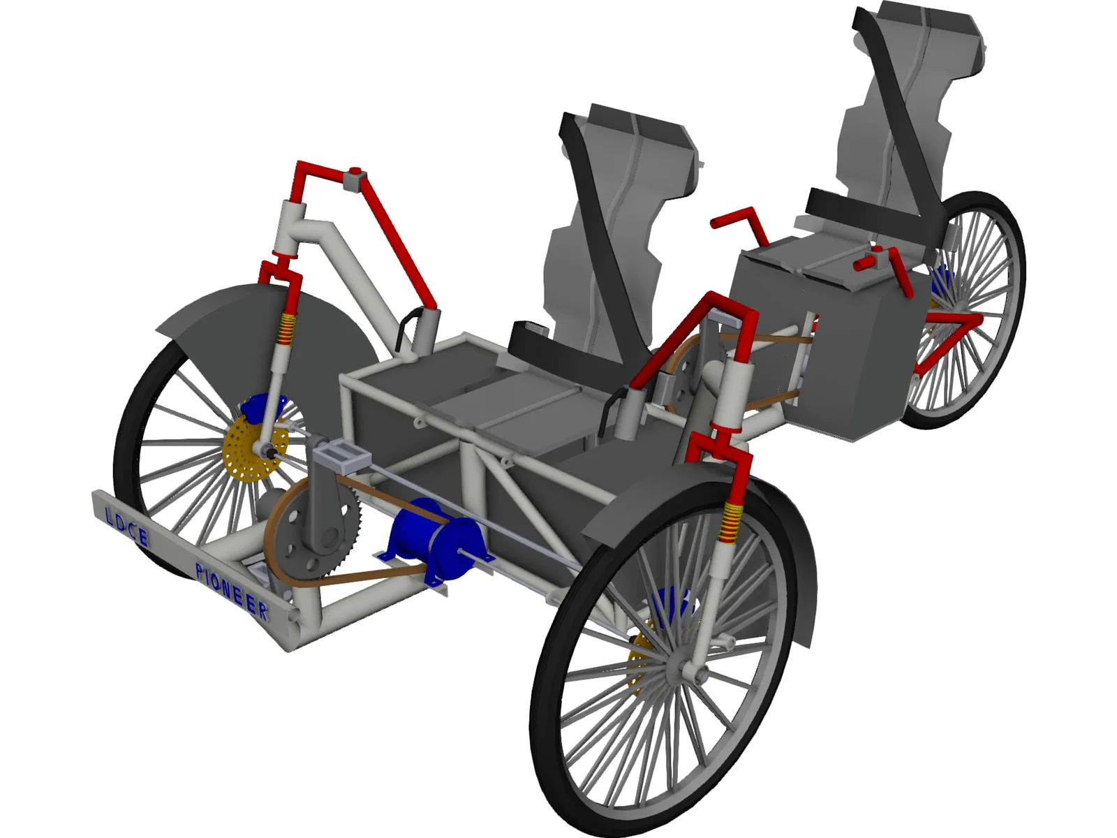 Human Power Hybrid Vehicle 3D Model