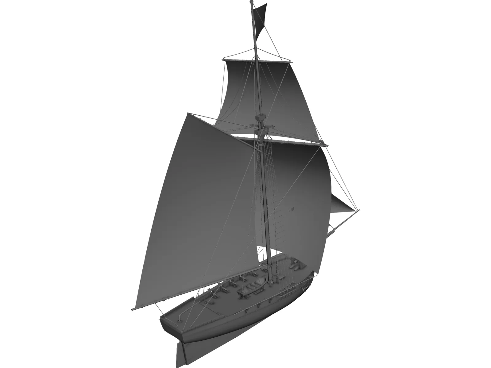 Anne and Mary Sailing Ship 3D Model