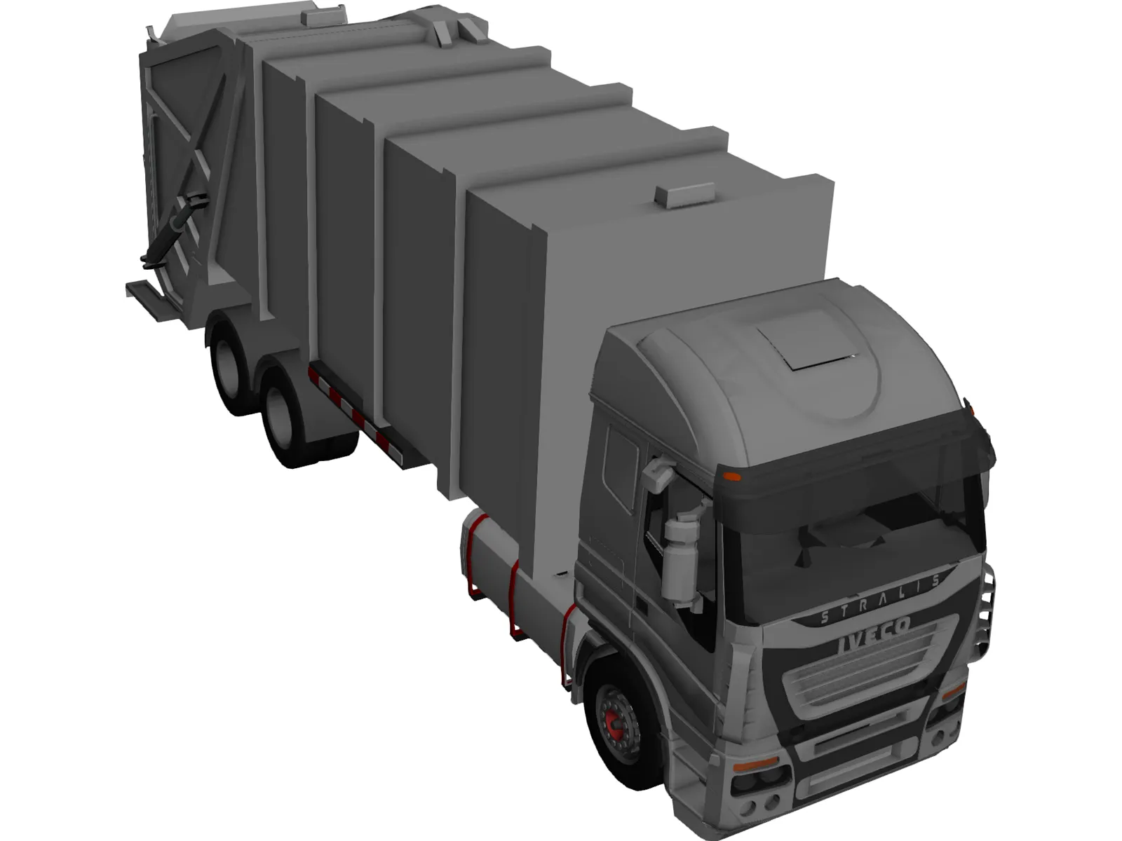 Iveco Stralis 6X2 Gargage Truck 3D Model