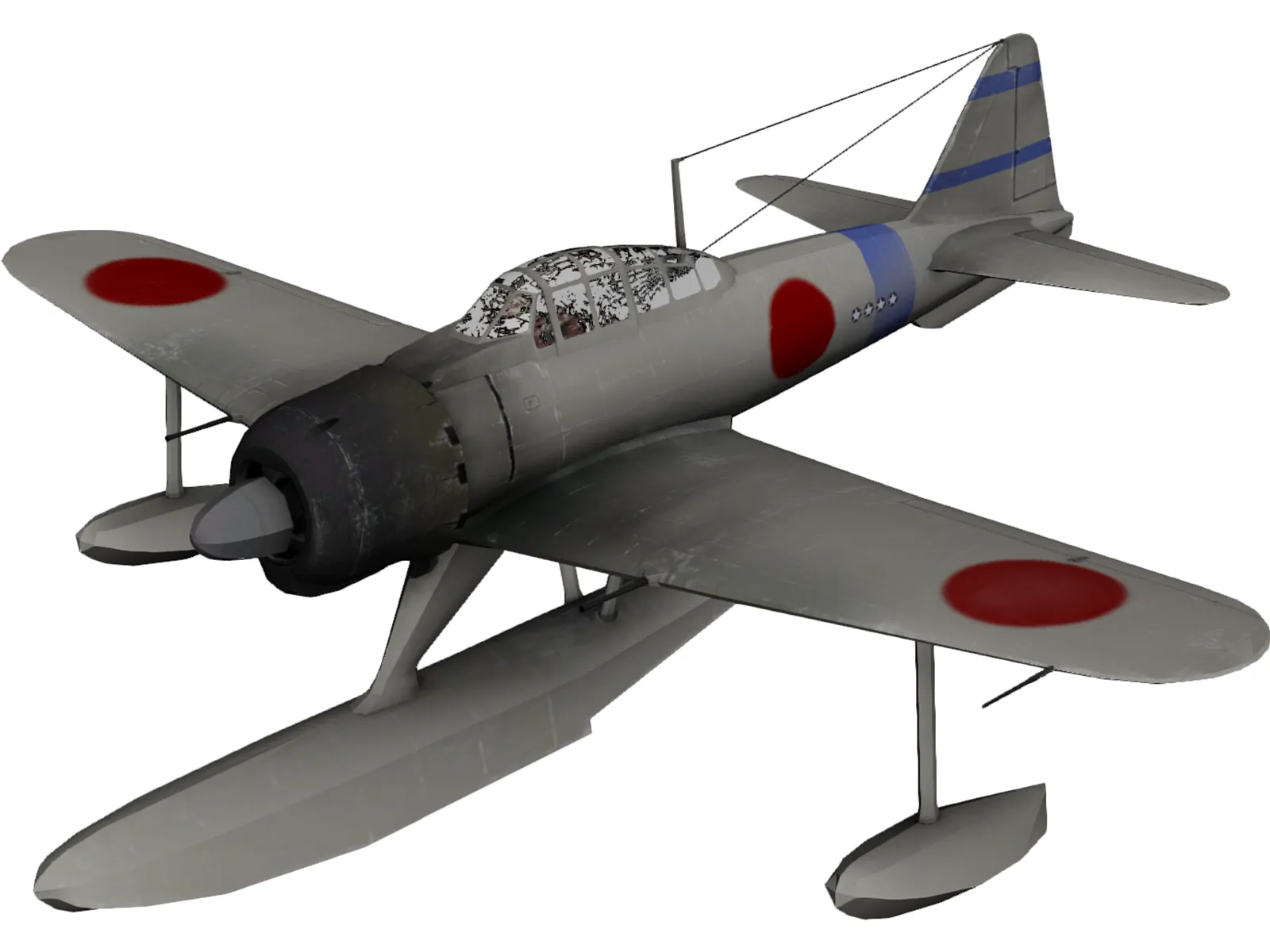 A6M Rufe Navy Camo 3D Model