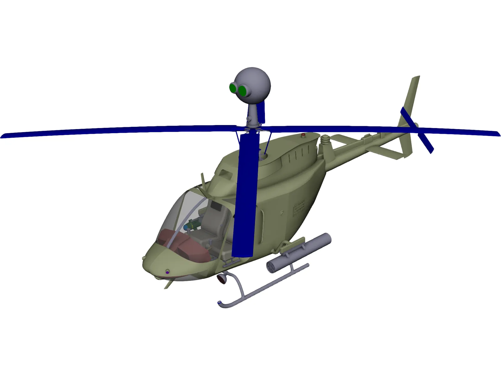 Bell OH-58 Kiowa 3D Model