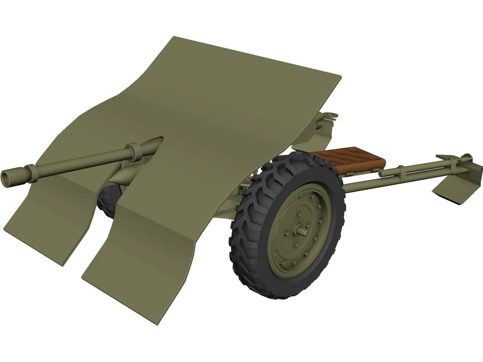 Bofors wz36 Antitank Gun 3D Model