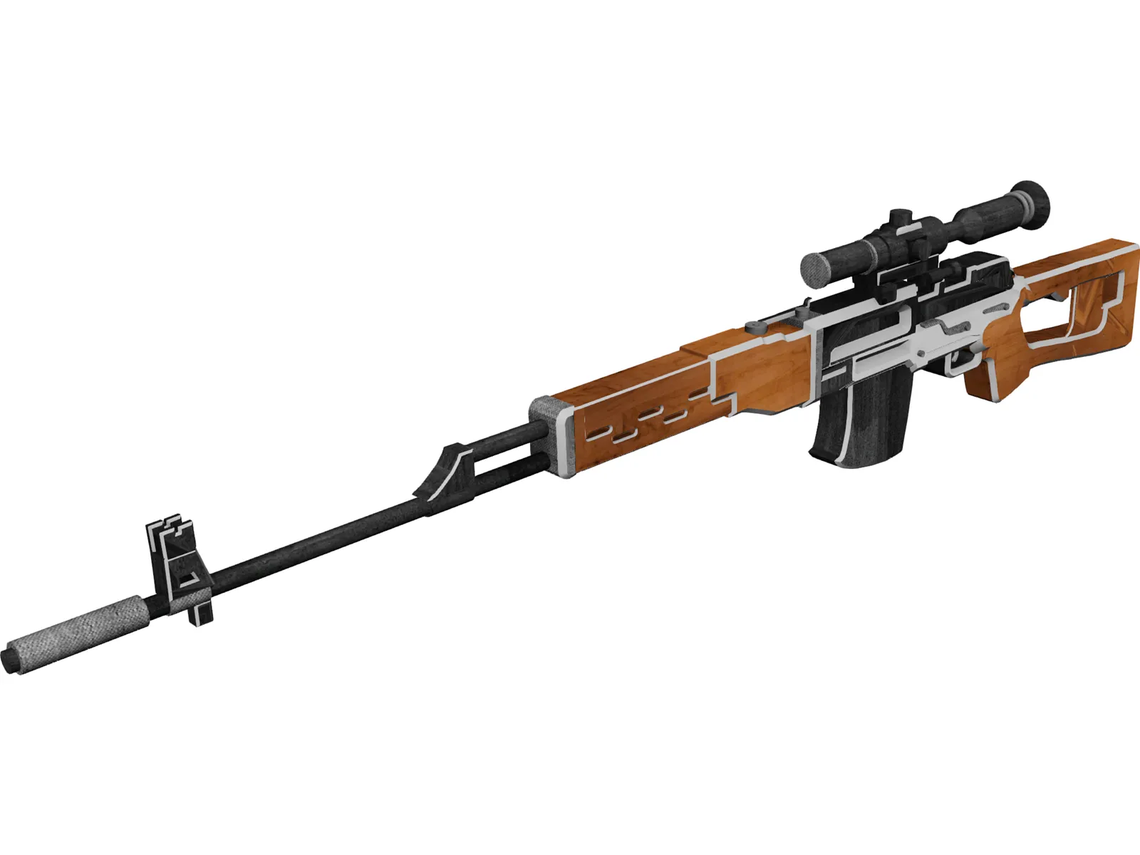 SVD Dragunov Sniper Rifle 3D Model