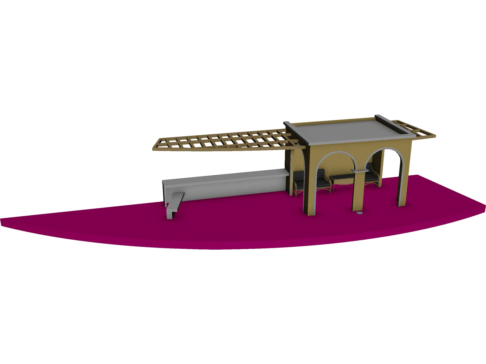 Garden Pergola 3D Model