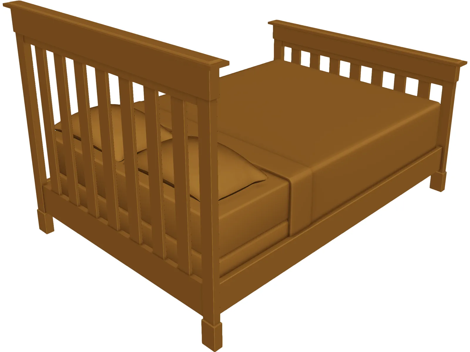 Bed Contemporary 3D Model