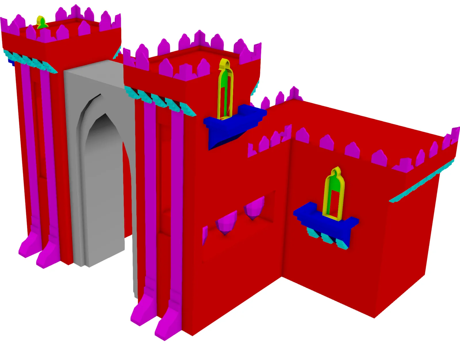 Castle Gate Front 3D Model