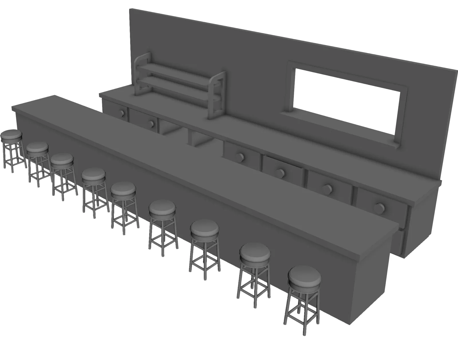 Diner Counter 3D Model