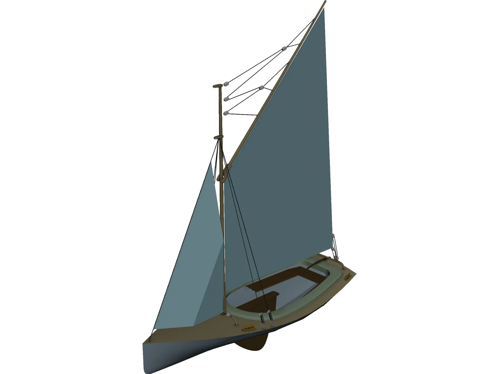 Gaf-Rig Sloop 3D Model