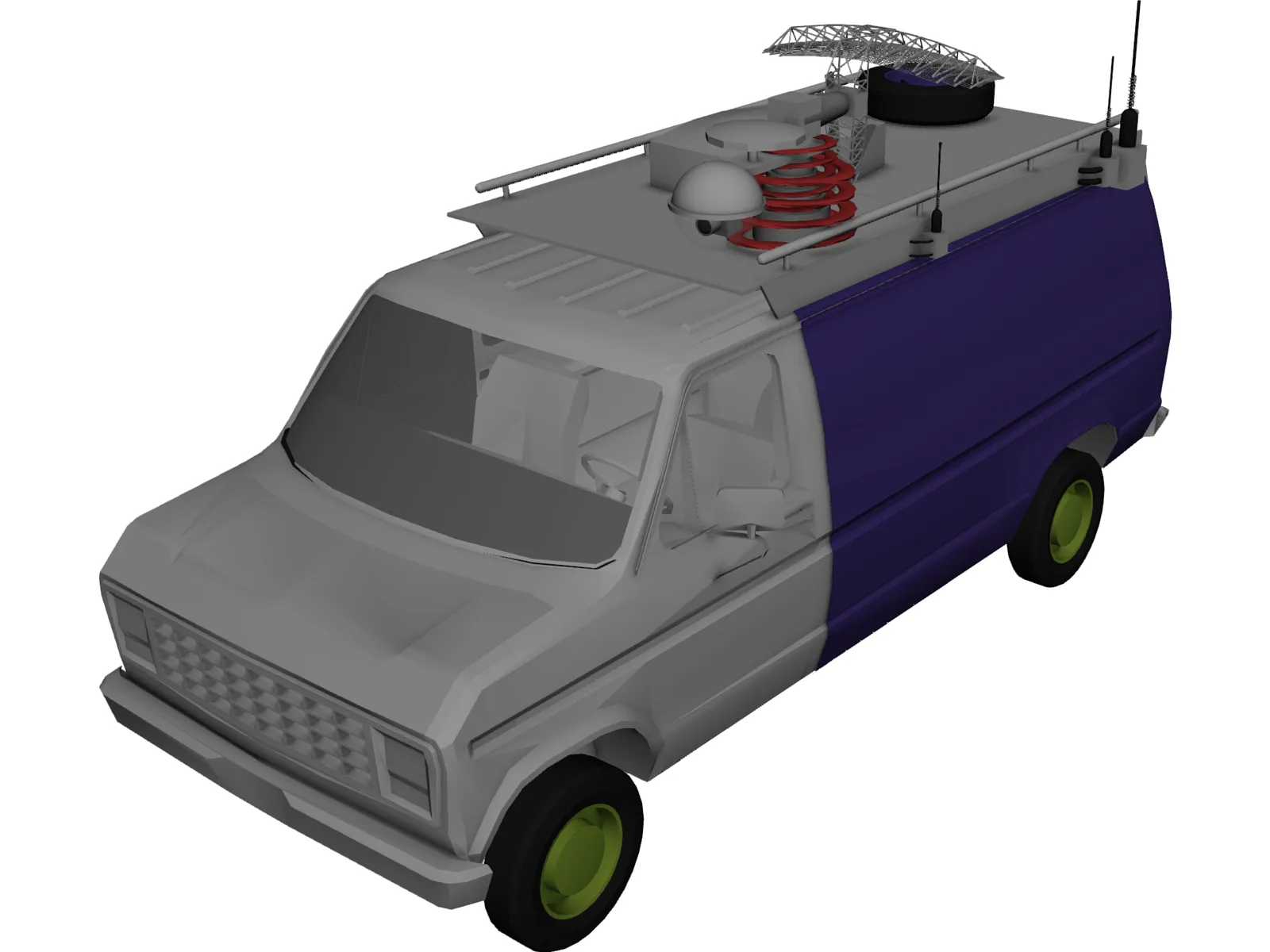 Television Live Truck 3D Model